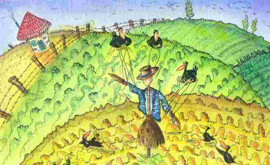 Iran cartoon, crow-scare