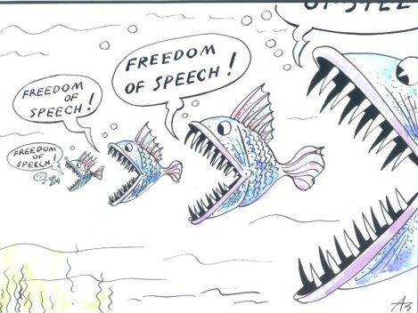 Russia cartoon, freedom of speech